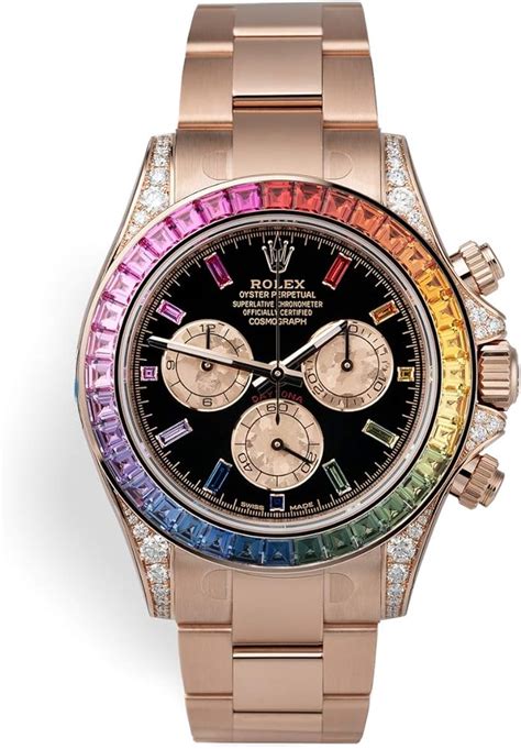 rolex daytona raingold original price|Rolex rainbow daytona.